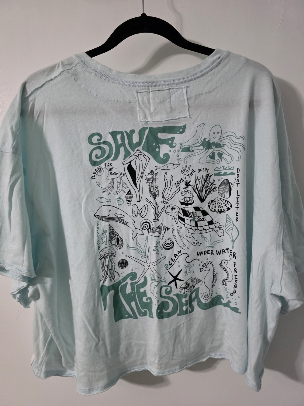 FP We The Free Pale Blue Cropped Graphic Tee - Picture 2 of 6